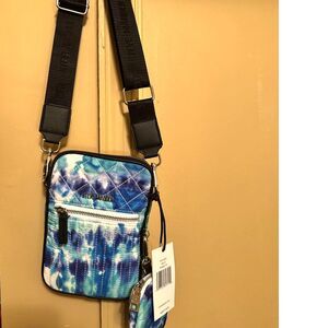 Steve Madden Crossbody Wallet Purse Tie Dye Blue NWT